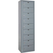 Hallowell® 9-Tier 9 Door Uniform Exchange Locker, 24"W x 15"D x 84"H, Dark Gray, Assembled