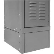 Hallowell KCSB12HG Steel Locker Accessory, Closed Side Base 12"D x 6"H - Dark Gray