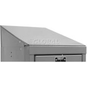 Hallowell KISTT1212HG Steel Locker Accessory, Individual Slope Top 12"W x 12"D x 4"H - Dark Gray