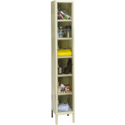 Hallowell® 6-Tier 6 Door Safety-View Locker, 12"L x 12"P x 78"H, Tan, Non assemblé