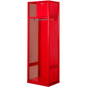Hallowell Gear Locker WSBN442-1C-RR 24"x24"x72" with Top Shelf, Security Box, Relay Red, All-Welded