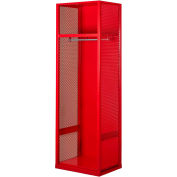Hallowell Welded Steel Gear Locker With Top Shelf, 24"Wx24"Dx72"H, Red, Assembled