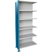 Hallowell H-Post High Capacity Shelving 48"W x 24"D x 87"H 6 Adj Shelves Closed Style, Shelf Add-On
