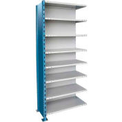 Hallowell H-Post High Capacity Shelving 36"W x 24"D x 87"H 8 Adj Shelves Closed Style, Shelf Add-On