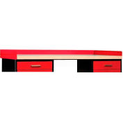 Hallowell FKSBRK6024RR-HT Fort Knox Side and Back Rail Kit, 60"W x 24"D x 5"H, Red