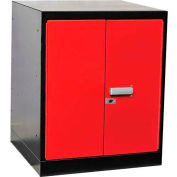 Hallowell FKWP8432-1BR-HT Fort Knox Workbench piédestal-portes, 18 x 24 x 32, corps noir, les portes rouges à l’échelle 1