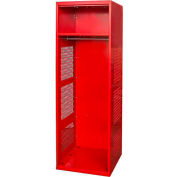 Hallowell Gear Locker WSNN482-1C-RR 24"W x 18"D x 72"H with Top Shelf, Relay Red, All-Welded