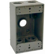 Hubbell 5322-0 Single Gang Weatherproof Box 5-1/2" Outlets Gray - Pkg Qty 20