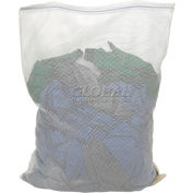 Sac en maille avec fermeture à glissière en nylon, blanc, 18 x 30, poids moyen, qté par paquet : 12