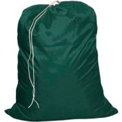 25" Drawcord Laundry Bag, Nylon, Green, Straight Bottom - Pkg Qty 12