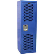 Hallowell 1 Door Home Team Ventilated Locker, 15"Wx15"Dx48"H, Grand Slam Blue, Unassembled