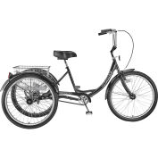 Husky Bicycles T-326 Industrial Tricycle, 26" Wheels, 600 Lb. Capacity, Black w/ Basket