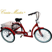 Husky Bicycles 24'' Cruise Master Adult Tricycle, T324, Rouge