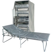 DQE® FEMA-ADA Lits bébé avec rails latéraux et poteau IV (8) avec chariot