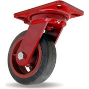 Hamilton® Heavy Service Swivel 6 x 2 Mold-On Rubber Roller 410 Lb. Caster