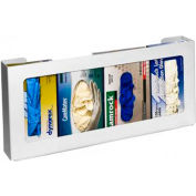 Horizon Mfg. Top Loading Plastic Horizontal Glove Dispenser, Holds 4 Boxes, 11"H x 20"W x 4"D, White