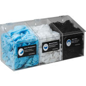 Horizon Mfg. 3-Compartment Hair Net/Beard Cover/Shoe Cover/Arm Protector Dispenser, Clear