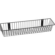 Rack'em™ Mount Anywhere Wire Basket 24"W x 6"D x 4"H Black