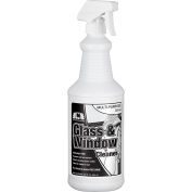 Nilodor Glass & Window Cleaner, Citrus Scent, Quart Bottle, 12 Bottles/Case