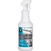 Nilodor Mold & Mildew Stain Remover, Unscented, Quart Trigger Spray Bottle, 12 Bouteilles/Caisse