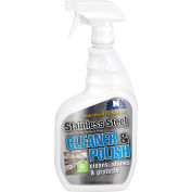 Nilodor Structured By Nature RTU Stainless Steel Cleaner, Quart Trigger Spray Bottle, 6 Bottles/Case