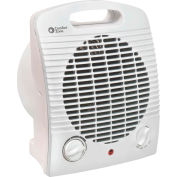 Comfort Zone Personal Compact Heater W/ Adjustable Thermostat, 120V, White, 1500 Watt
