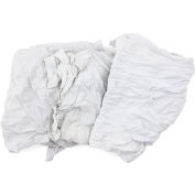 Reclaimed T-Shirt Knit Rags, Brick Pack, White, 25 Lbs. - 340-25