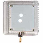 Honeywell Medium Thermostat Guard W/ Beige Painted Steel Cover Opaque Ring Base Wallplate TG511D1004