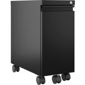 Hirsh Industries®20 » Deep Mobile Pedestal Slim Ped, Boîte / Fichier avec Tiroir Caché Avant - Noir