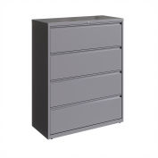 Hirsh Industries® 42" Wide 4-Drawer Lateral File Cabinet - Arctic Silver