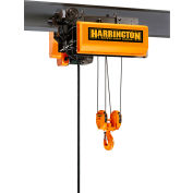 Harrington RY 3 Ton Dual, Speed Electric Wire Rope Hoist And Trolley, 25' Lift, 26/4.3 FPM, 230V