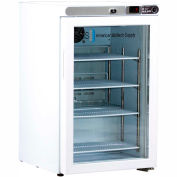 American Biotech Supply Premier Réfrigérateur indépendant sous comptoir, 2,5 pi³, porte vitrée