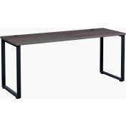 Interion® Open Plan Office Desk - 48"W x 24"D x 29"H - Charcoal Top with Black Legs
