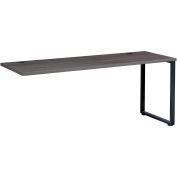 Interion® Open Plan Return Desk - 48 po l x 24 po P x 29 po H - Charbon de bois haut avec pattes noires