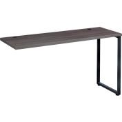 Interion® Open Plan Standing Height Return Desk - 48"Wx24"Dx40"H - Charcoal Top w/Black Legs