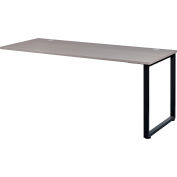 Interion® Open Plan Return Desk - 48"W x 24"D x 29"H - Top gris avec jambes noires
