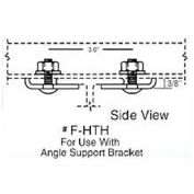 Hubbell Support Bracket W/ S Beam Support, 3"L x 2-1/2"W x 7"H, Gray