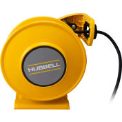 Hubbell ACA12345-DR20 Industrial Duty Cord Reel w/ GFCI Duplex Outlet Box, 20A, 12/3 x 45', Jaune