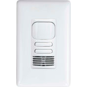 Hubbell LightHawk PIR/Ultrasonic 2-Button Wall Switch Occupancy Sensor, Dual Relay, White