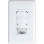 Hubbell LightHawk PIR/Ultrasonic 1-Button Wall Switch Occupancy Sensor, Neutral, Single Relay, White