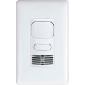 Hubbell LightHawk PIR 1-Button Wall Switch Occupancy Sensor with Neutral, White