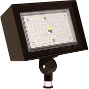 Hubbell Outdoor Ratio LED Floodlight, 6800L, 52W, 50K, Wide Dist, Knuckle Mt, 120-277v