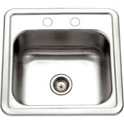 Houzer® 1515-6BS-1 Drop In Stainless Steel 2-Holes Bar/Prep Sink