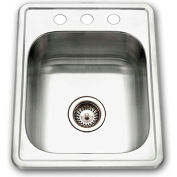 Houzer® 1722-7BS-1 Drop In Stainless Steel 3-Holes Bar/Prep Sink