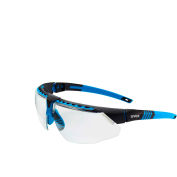 Uvex® Avatar Hydroshield Safety Glasses, Blue Frame, Clear Lens, Scratch-Resistant, Anti-Fog