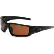 Uvex® Lunettes de sécurité Hypershock, Matte Black Frame, Espresso Lens, Scratch-Resistant, Polarized
