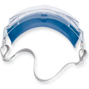 Lunettes de sécurité Honeywell Uvex Flex Seal avec revêtement antibuée, anti-rayures, verres transparents, monture bleue