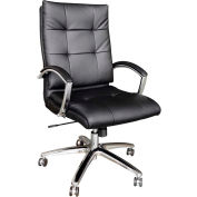 Interion® Premium Task Chair with Bungee Seat - Bonded Leather - Black