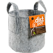 Hydrofarm HGDB5 Hydroponic Dirt Pot Flexible Portable Planter with Handles, 5 Gallons , Grey