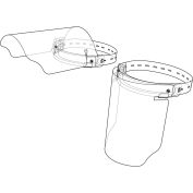 Jetable Hinged Full Face Shield Elastic Strap, Foam Cushion, 12"W x 9"H, qté par paquet : 50